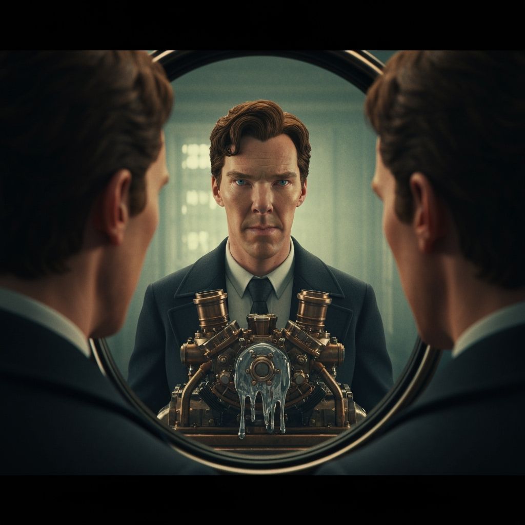 Steampunk Mirror Image in Hyperdetailed 3D Anime Style