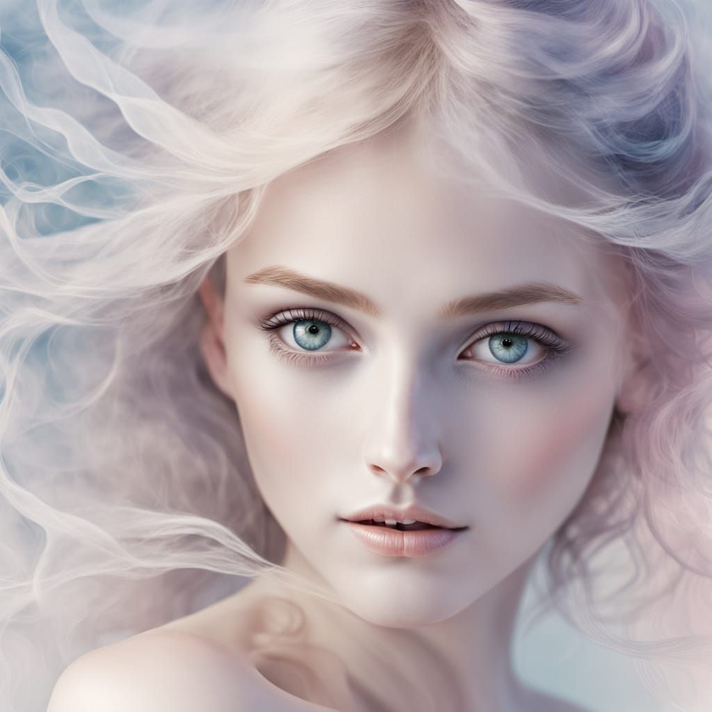 Ethereal Watercolor Portrait in Soft Pastels