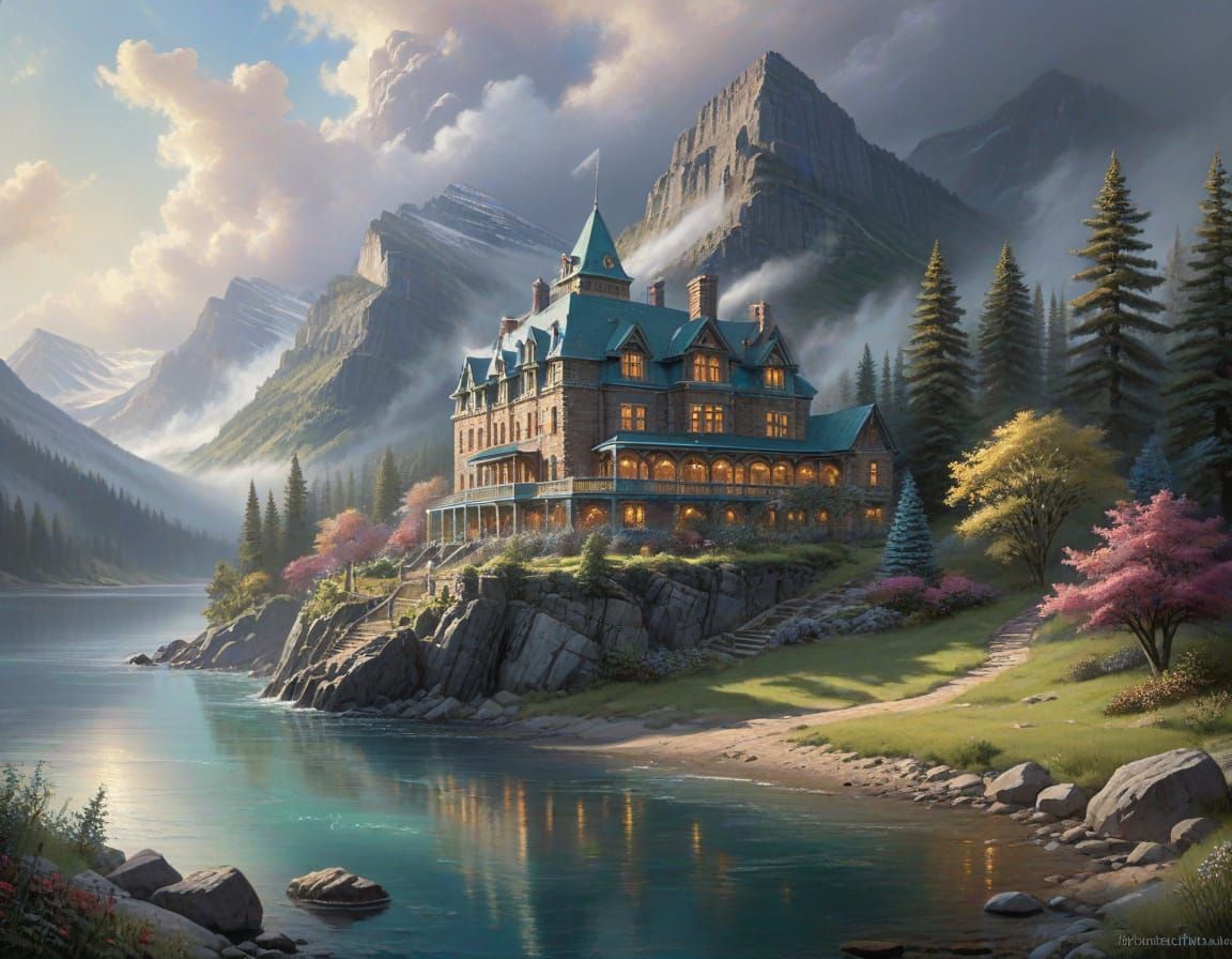 Prince of Wales Hotel in Misty Fantasy Landscape