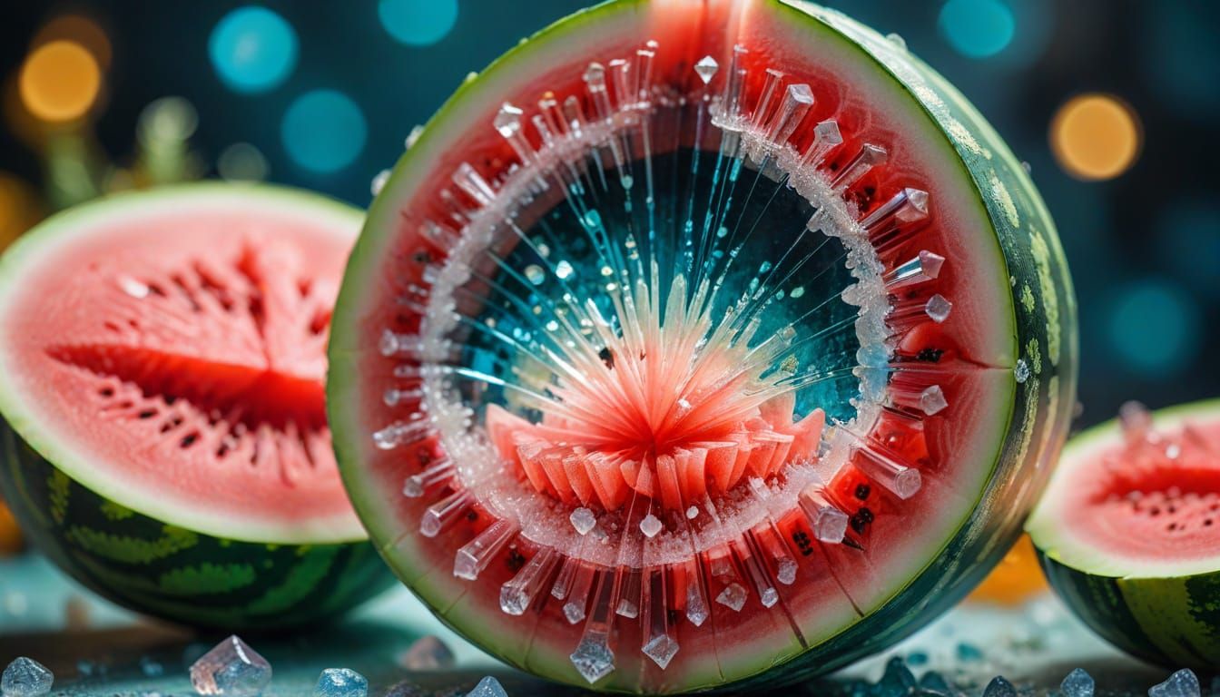 Crystal Watermelon: A Glass Art Photography Piece