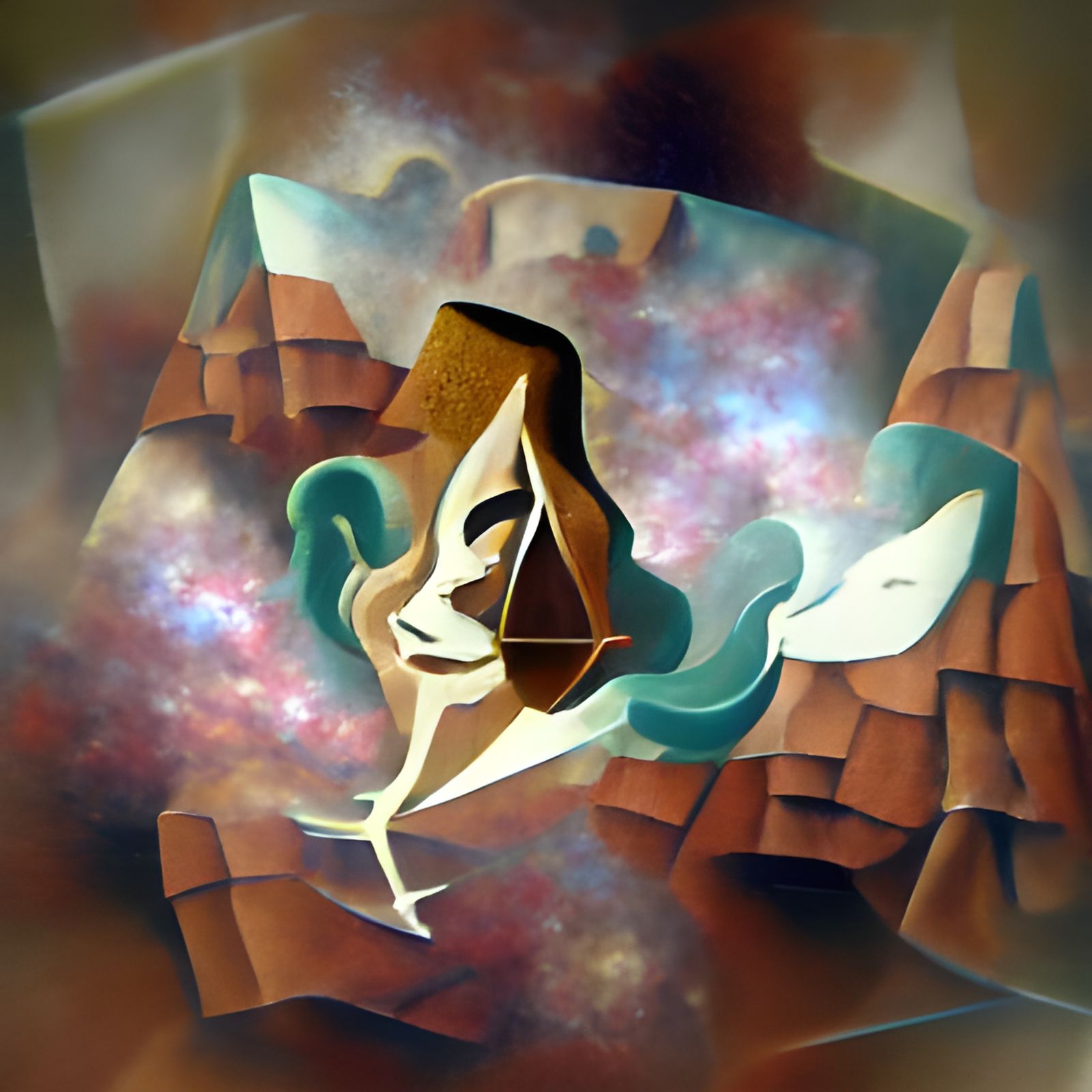 Free Soul in Carina Nebula: Abstract Cubism