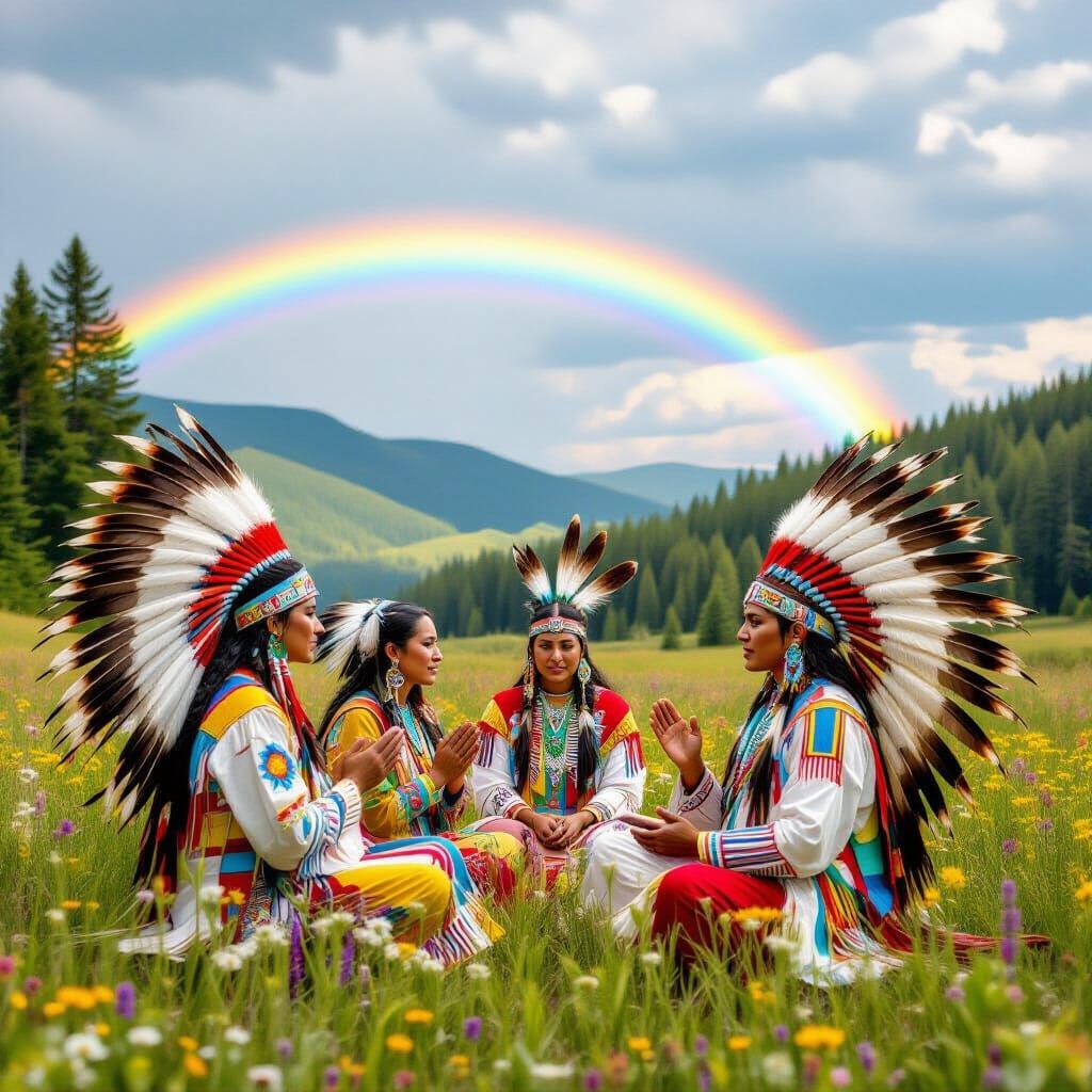 Native American Rainbow Warriors Pray for Mother Earth