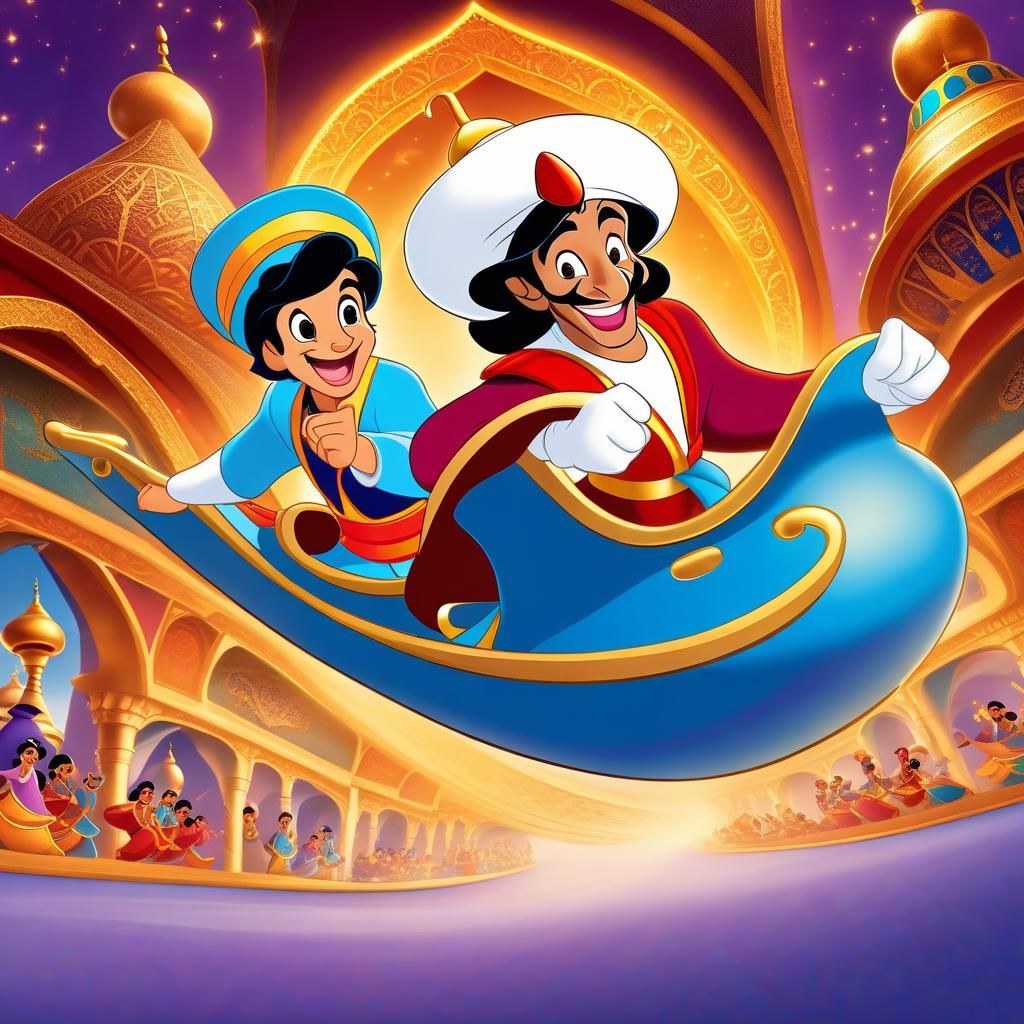 Aladdin and Genie's Magic Carpet Race