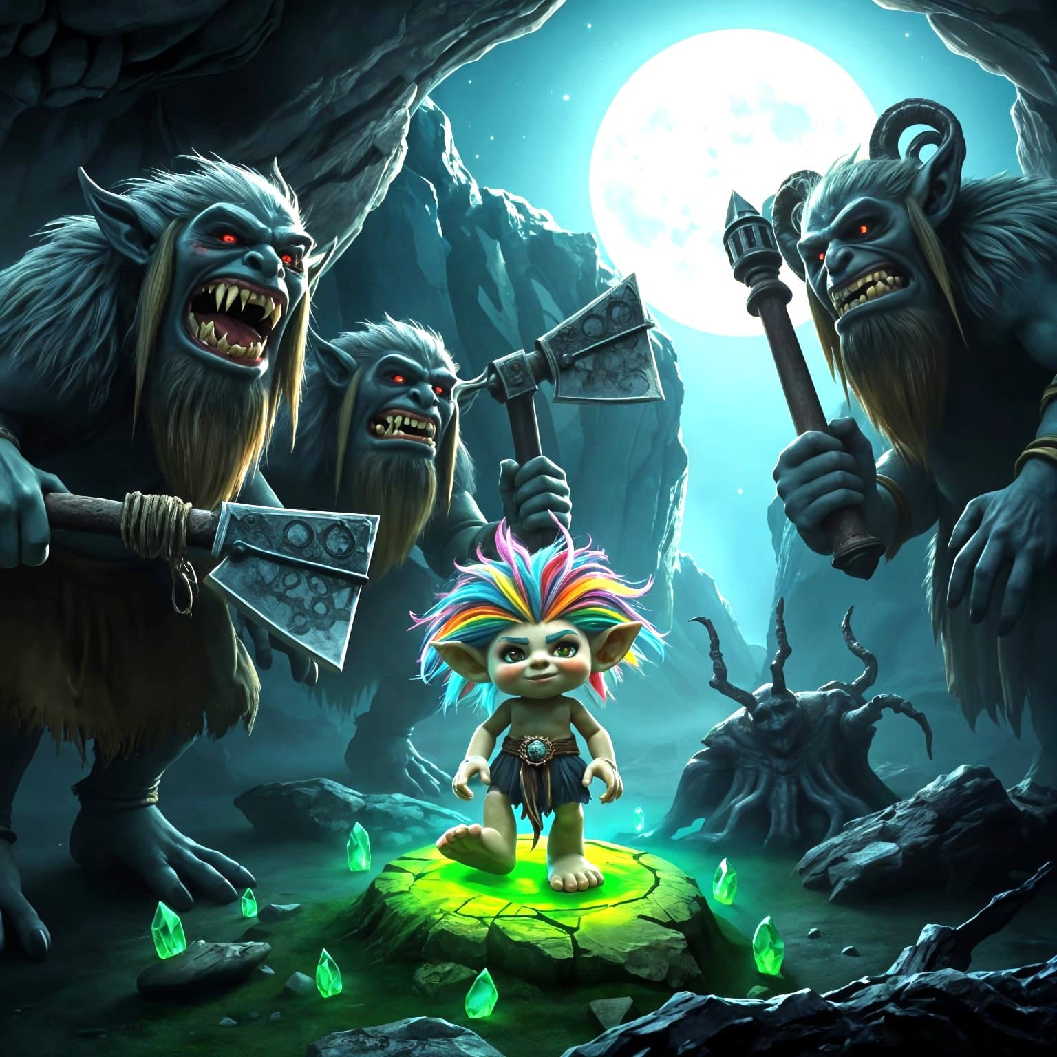 Troll Guards in Dark Fantasy Illustration Style