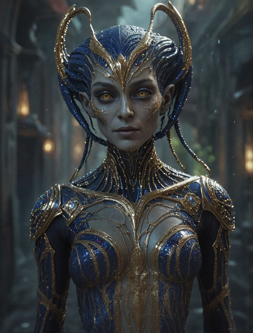 Elegant Alien Royal in Shimmering 8K Fantasy Art