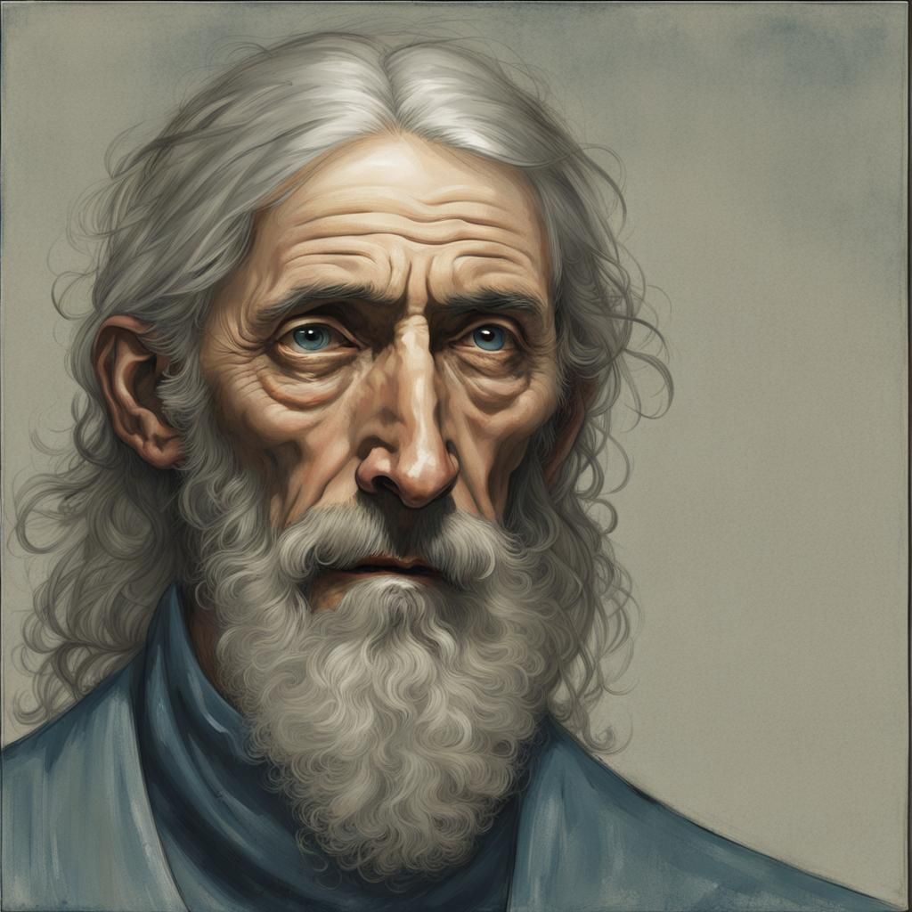 Wizard with Silver Hair and Purple Robe