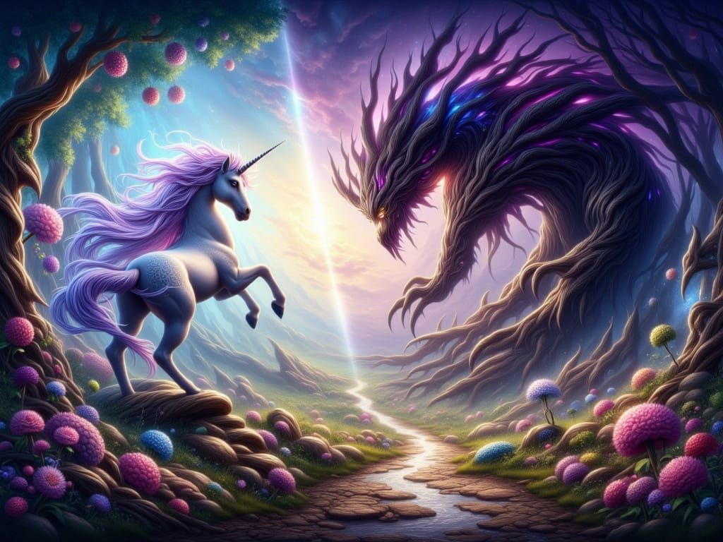 Path Splits Between Dreamscape and Nightmare: Surreal Oil Pa...