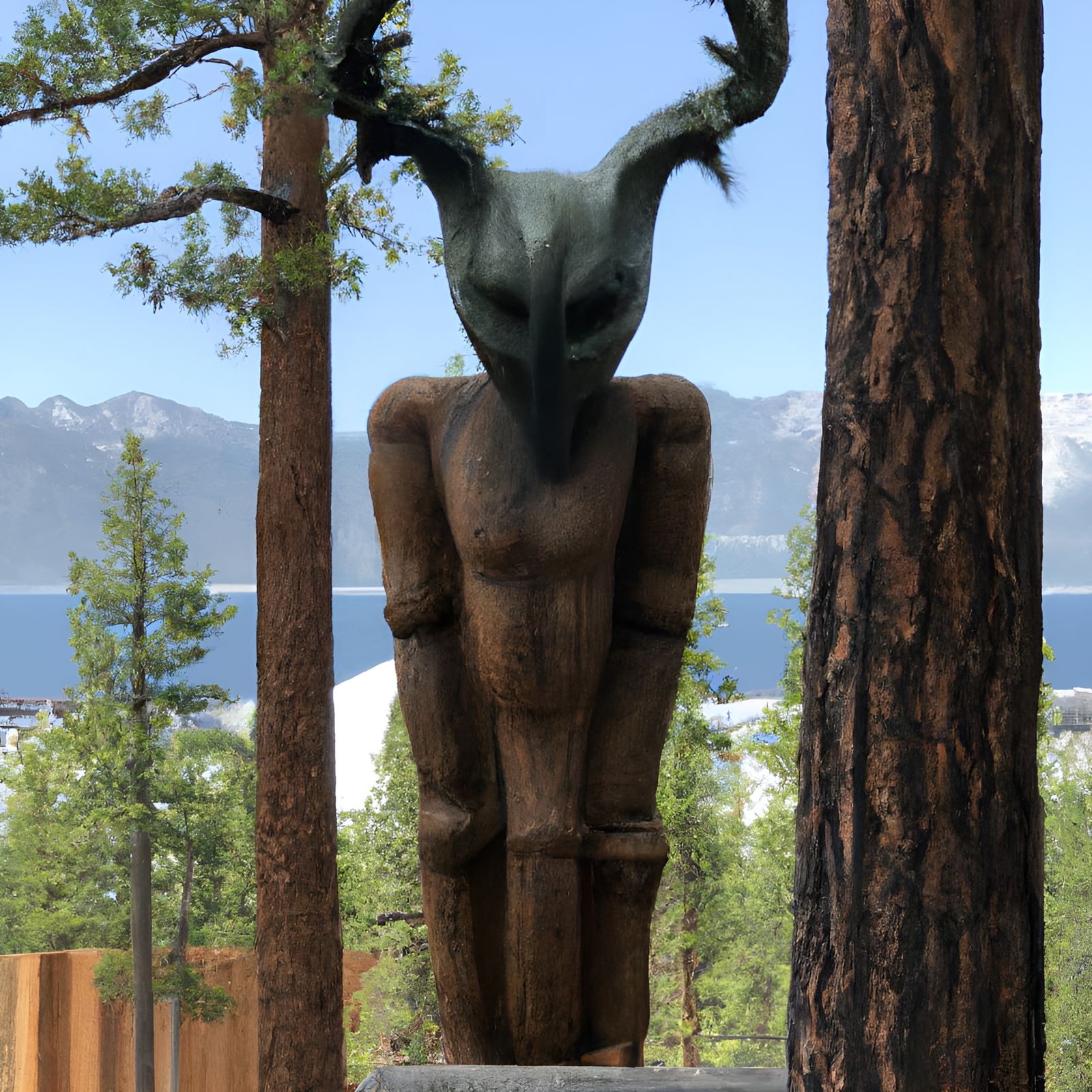 Wendigo Watches Through South Lake Tahoe Forest