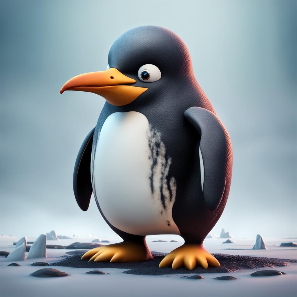 Penguin Without Jaw Tooth in Detailed Matte Painting
