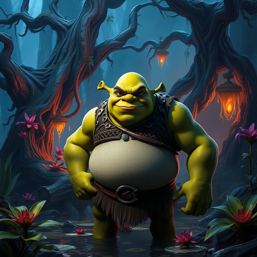 Mystical Swamp Ogre in Fantasy Concept Art Style