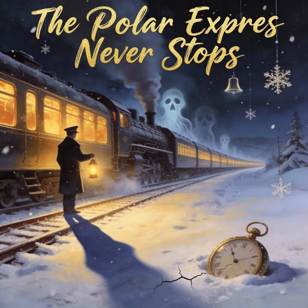 Surreal Christmas Train Journey: Eerie Holiday Glow