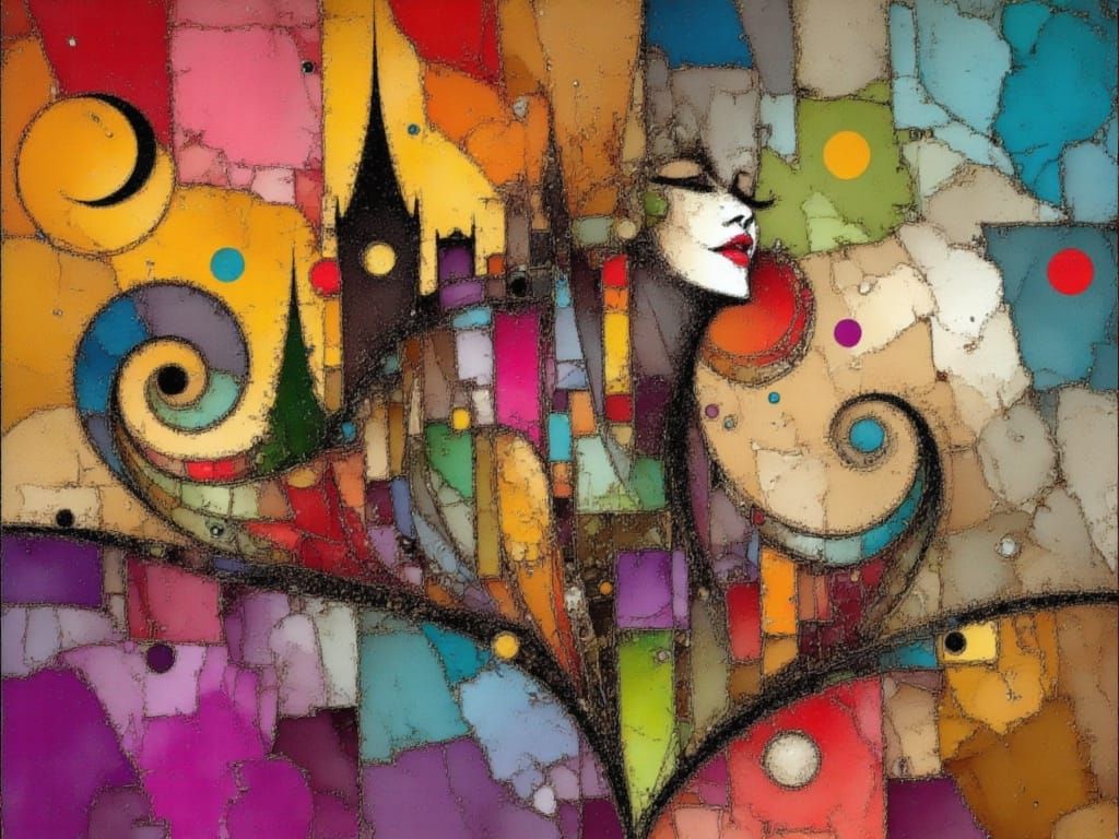 Steampunk Moon Over Rusty House