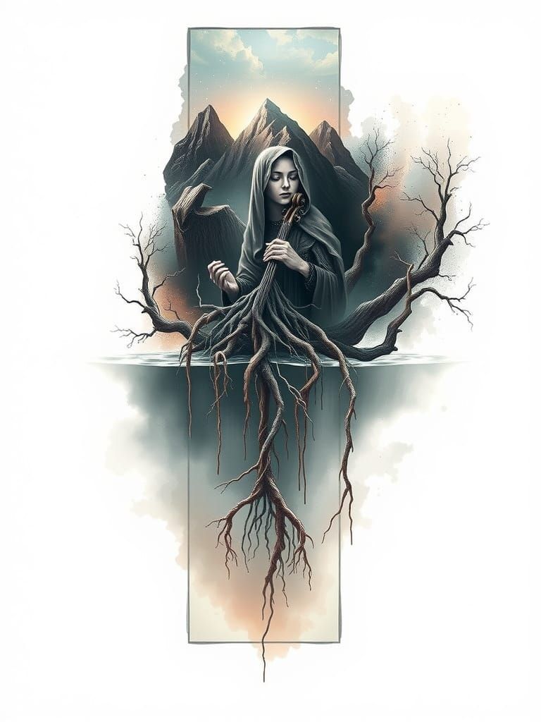 Sacred Mountains with Veiled Goddess, Roots and Crystal Lake