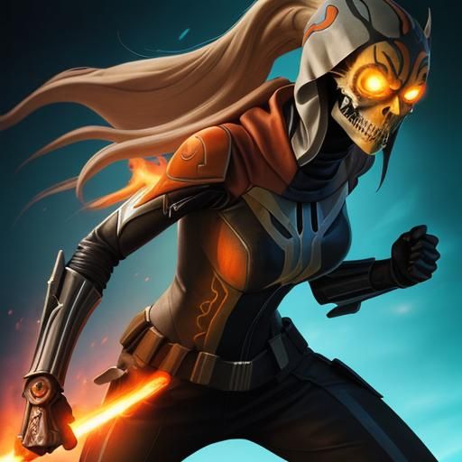 Ahsoka Tano as Ghost Rider Splash Art
