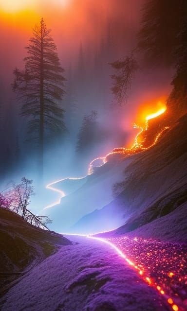 Ethereal Ghost Amidst Crystalline Fire