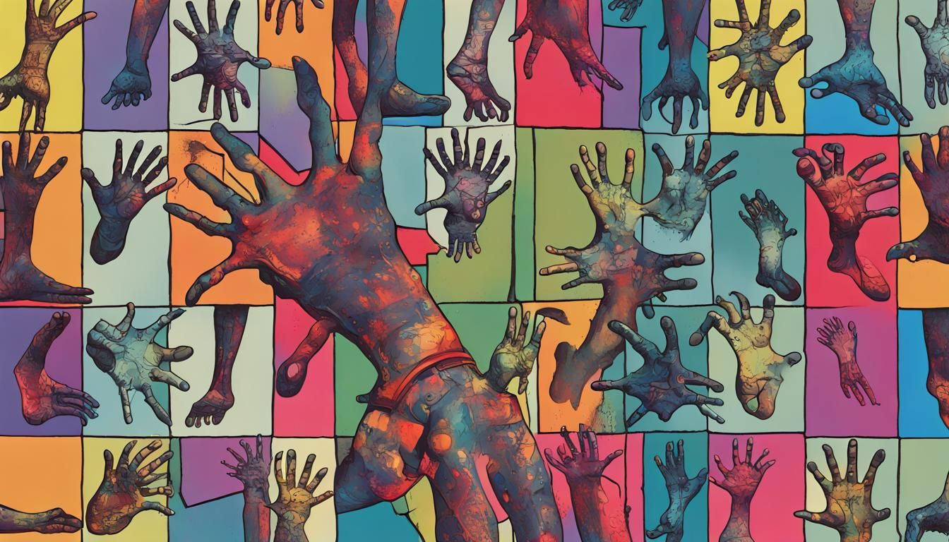 Steampunk Cyborg in Geometric Bauhaus Style