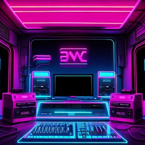 Synthwave Neon Retro Scene