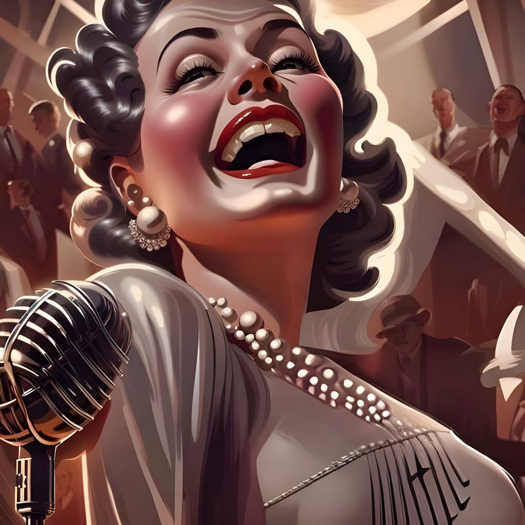 Hollywood Opera Singer in Art Nouveau Style