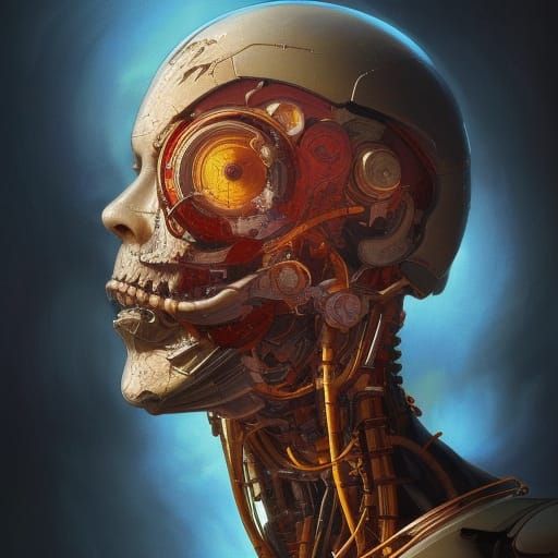 Anatomical Chart: Space Cyborg in Renaissance Style