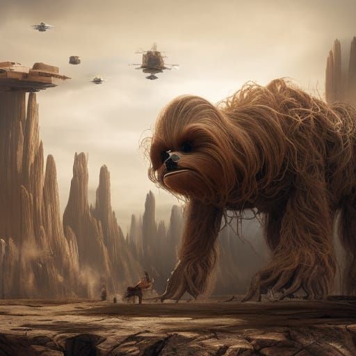 Epic Wookiee Squad in Digital Matte Painting