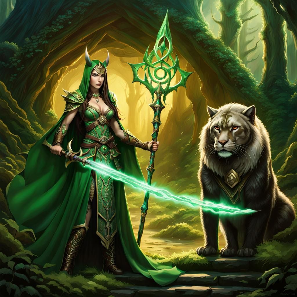 Night Elf Druid Sorceress with Spirit Panther