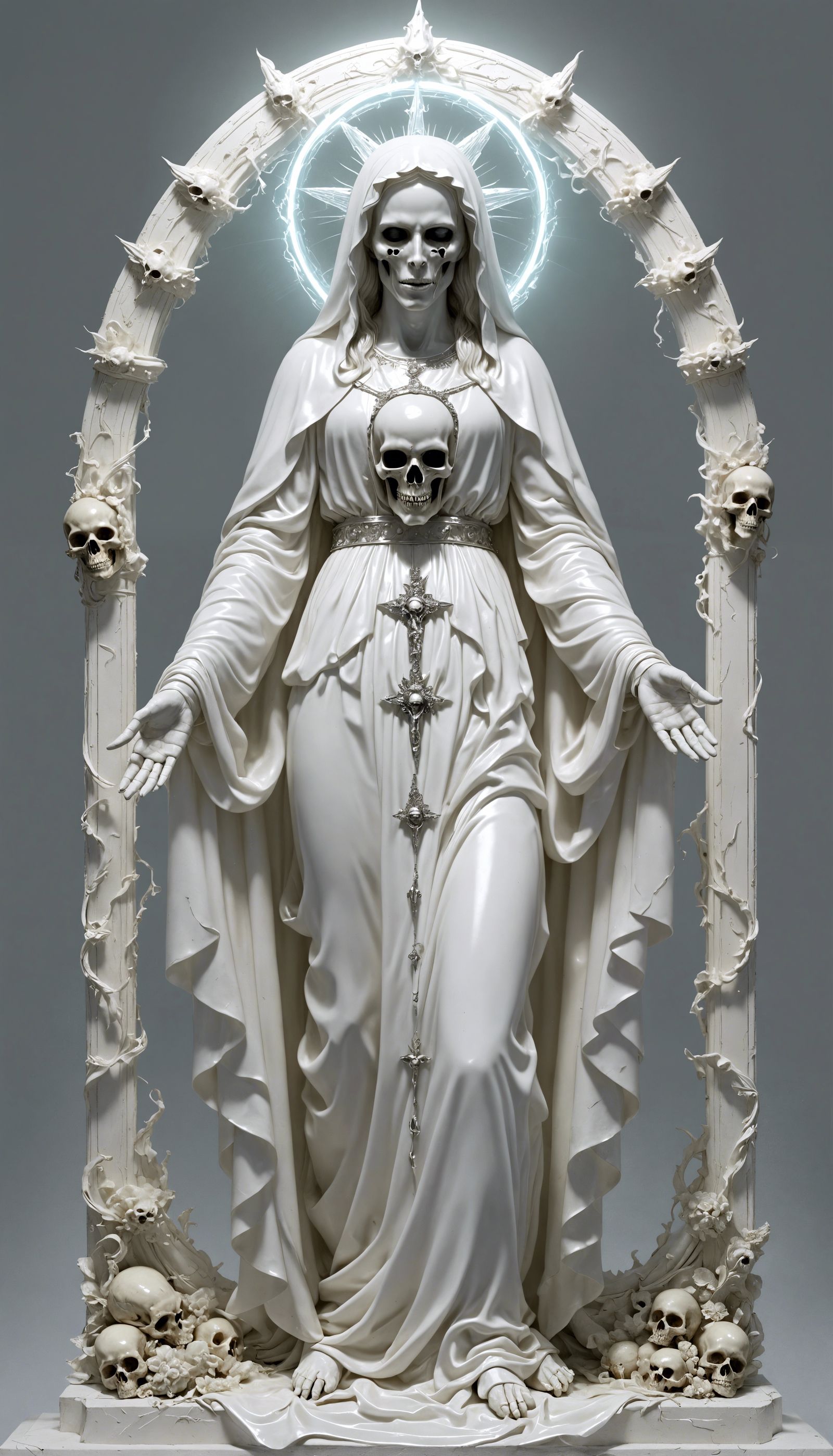 White Satanic Virgin Mary with Halo
