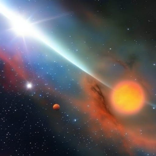 Realistic Nebula and Planet in Deep Space