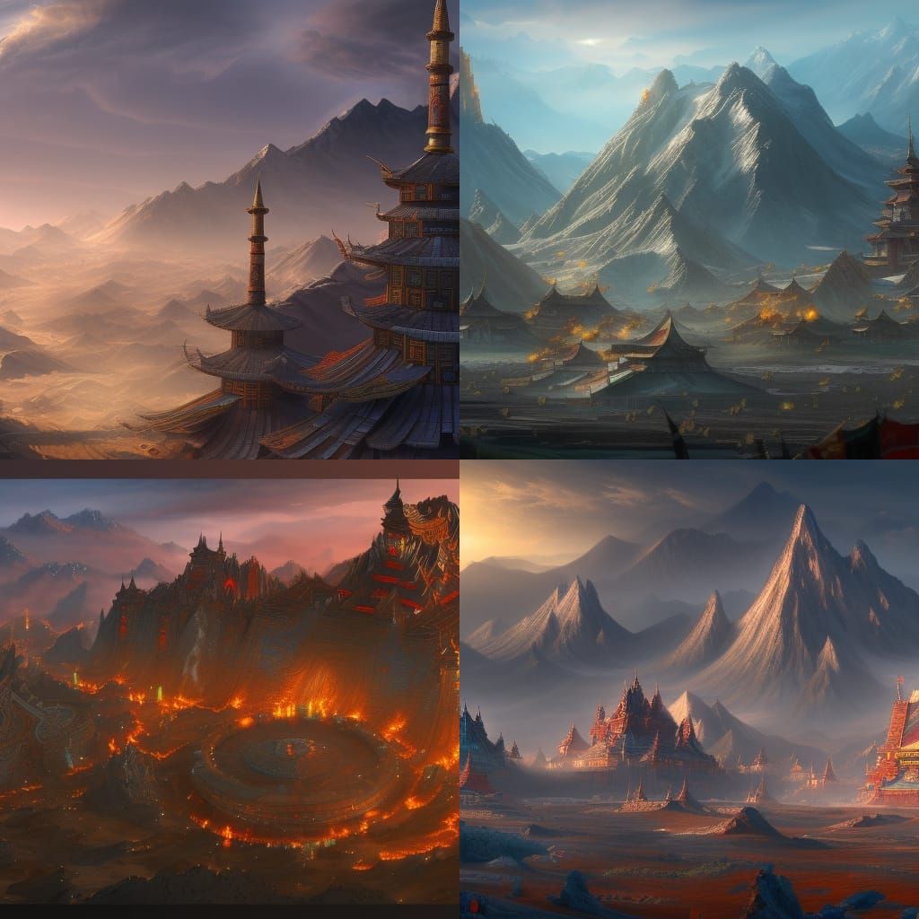 Futuristic Mongolian Empire Concept Art