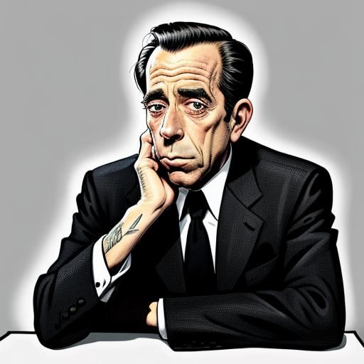 Humphrey Bogart Illustration in Groening Style