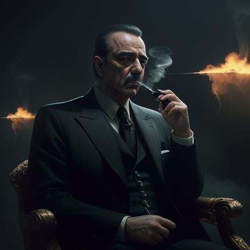 Cinematic Mafia Godfather Vaping: Digital Matte Painting