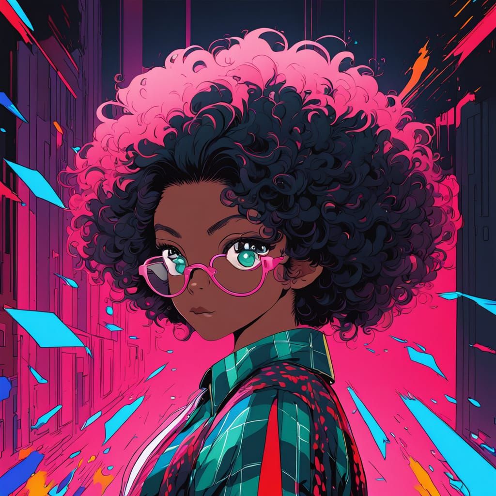 Anime-Inspired College Girl in Cel-Shaded Style