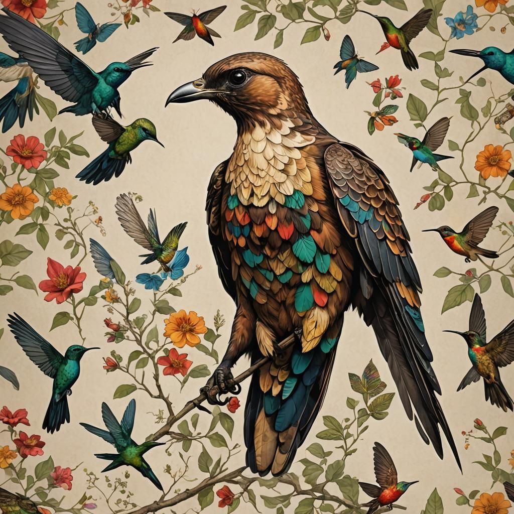 Human-Hummingbird Hybrid: Hawk Art