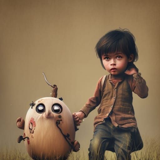 Cyborg Battle Angel Schematic in Steampunk Biopunk Style