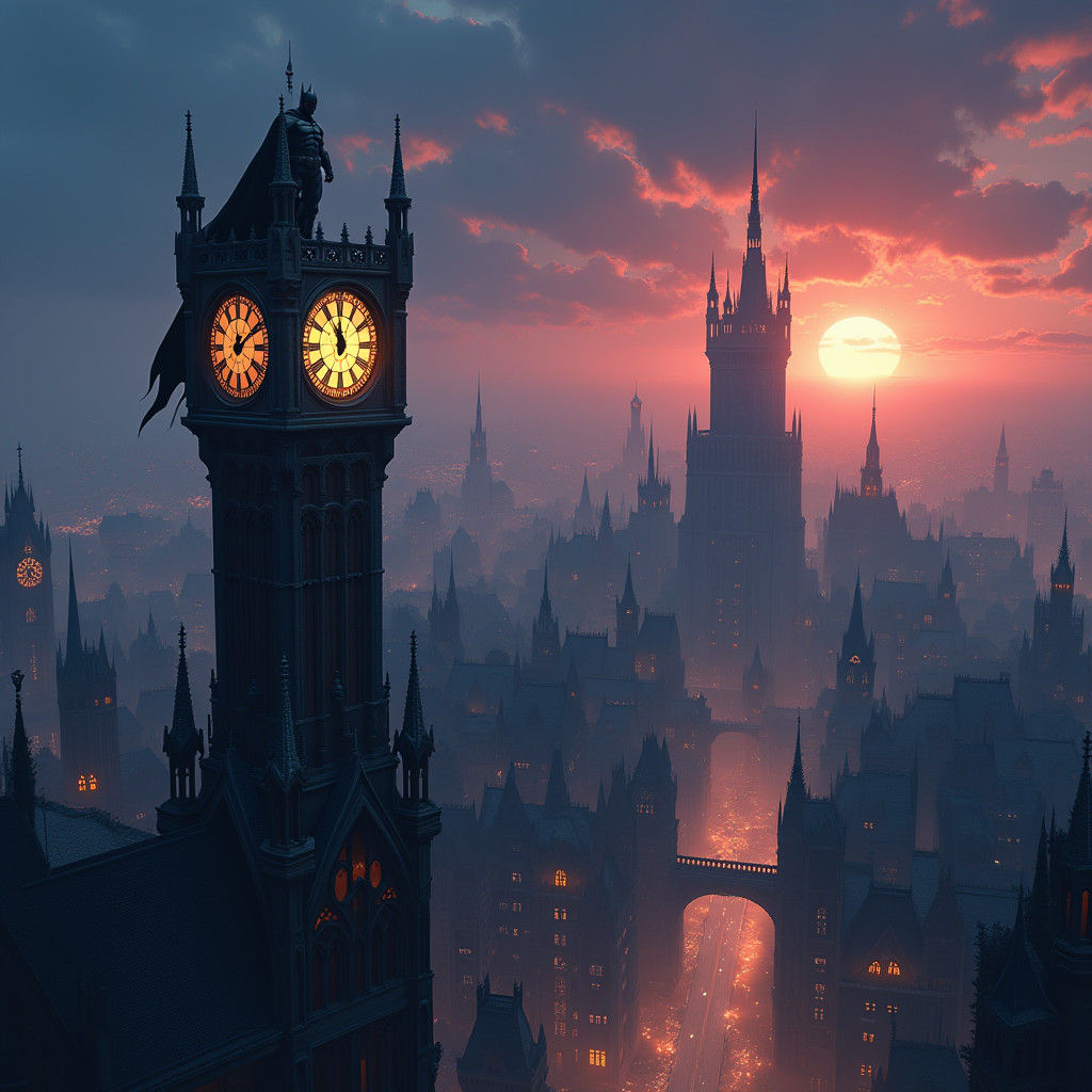 Batman in Mystical Metropolis Concept Art