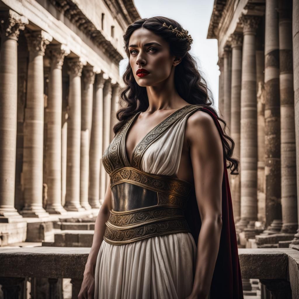 Gorgeous Roman Queen in Revealing Clothing