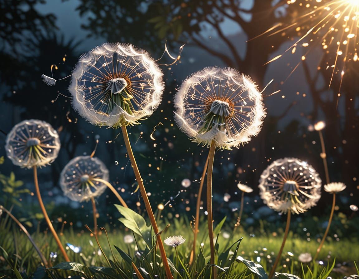 Vibrant Dandelion Blooms Transform into Ethereal Dreams in A...