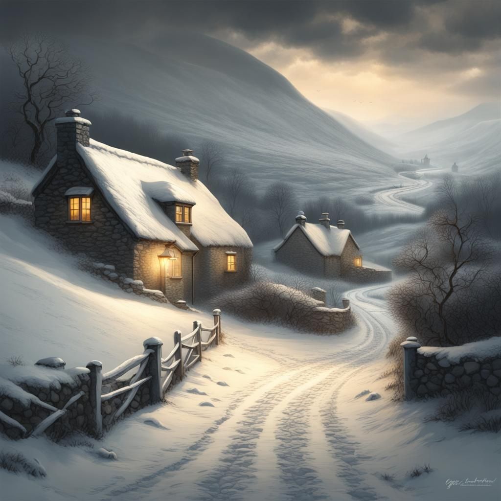 Eerie Winter Village Inspired by Gustave Doré