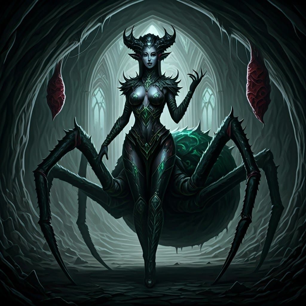 Twisted Female Drider in Cathedral Cave