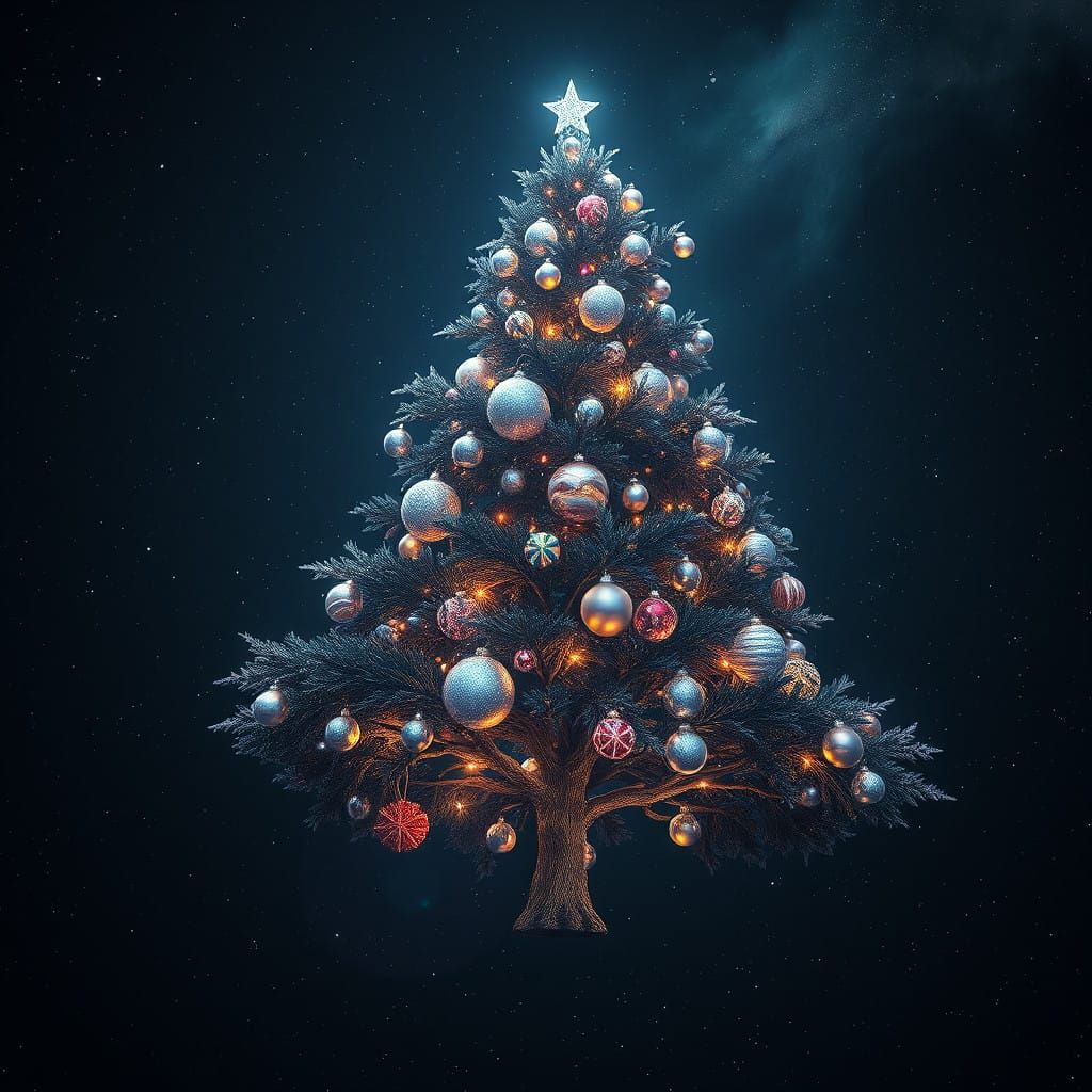 Majestic Christmas Tree in Interstellar Space