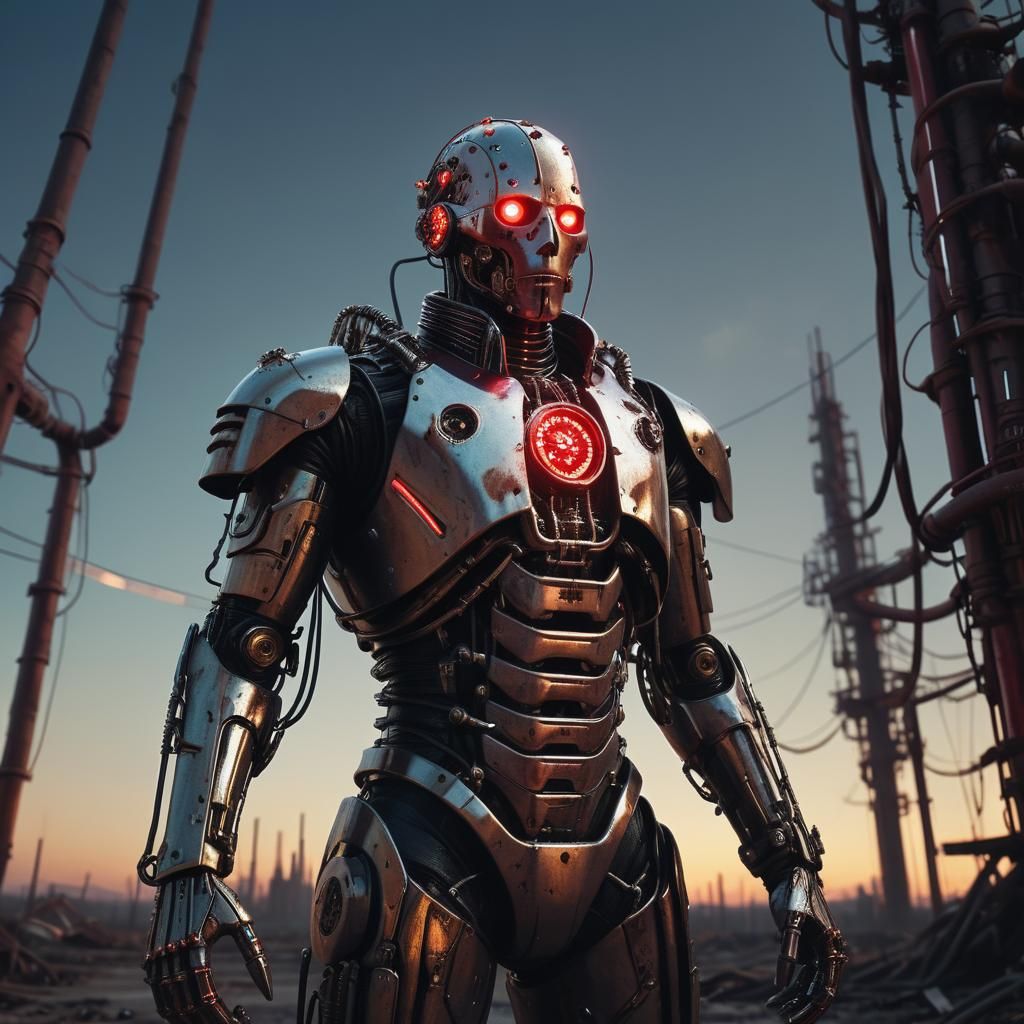 A hyperrealistic cyborg version of Pinhead from the Hellrais...