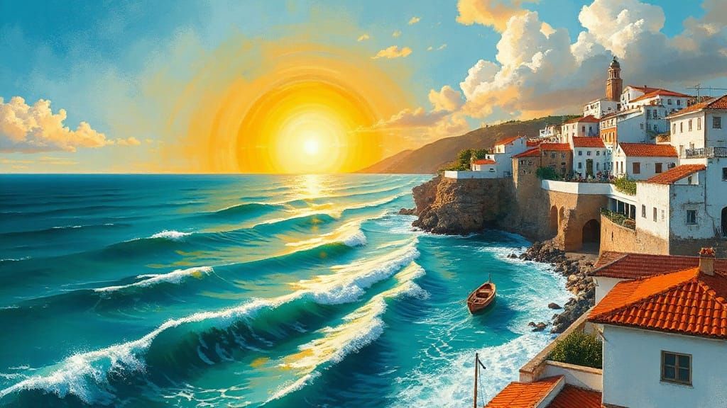 Coastal Town in Portugal Inspired by Impressionism