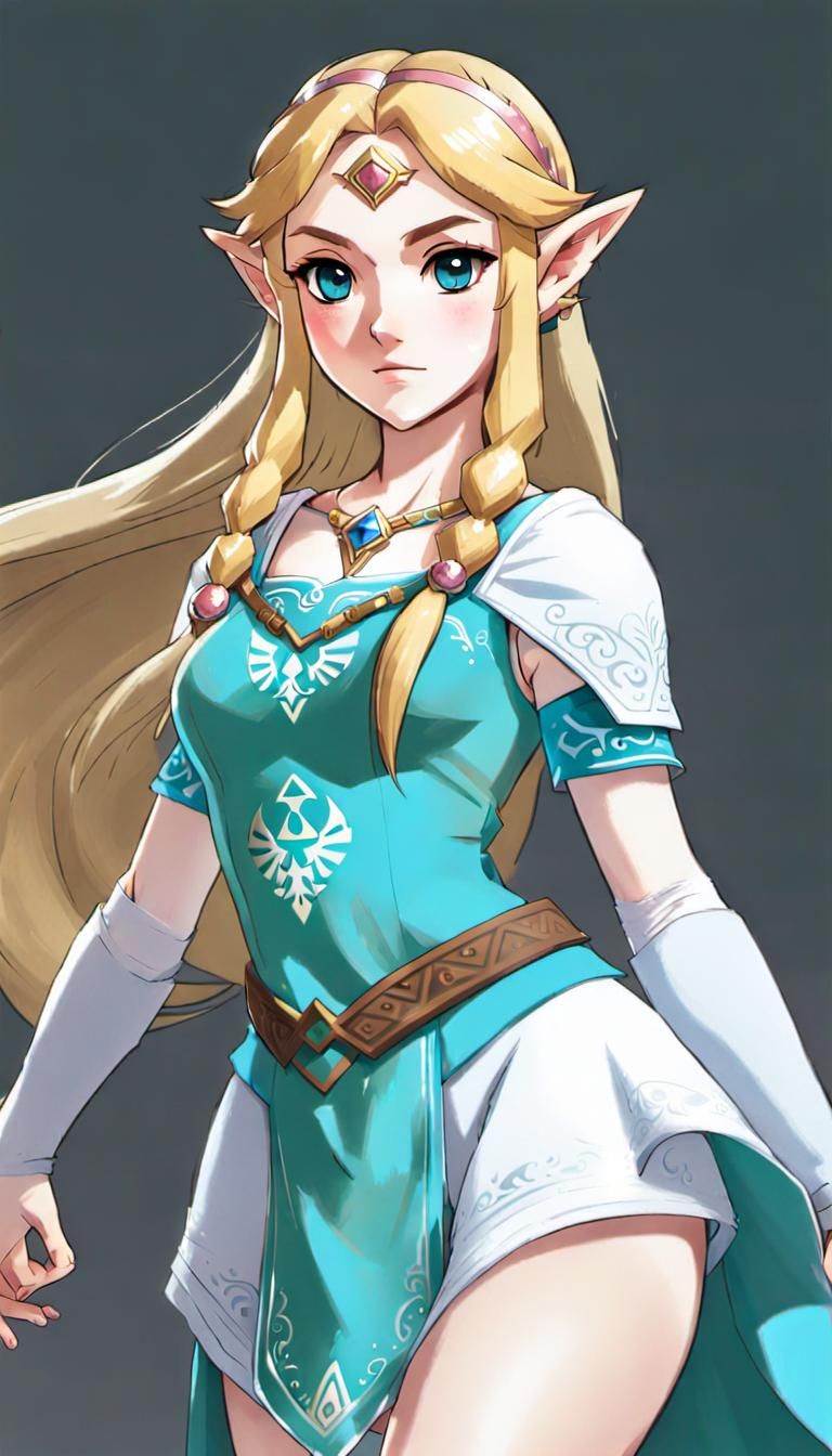 Princess Zelda Portrait in Manga Style