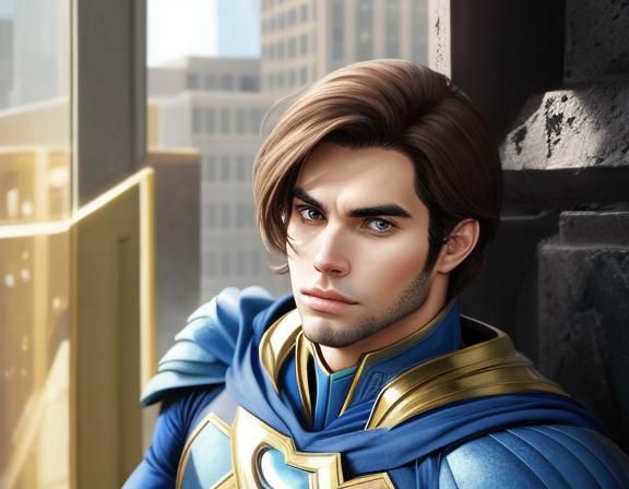 Krytonian Male Portrait with Brown Hair