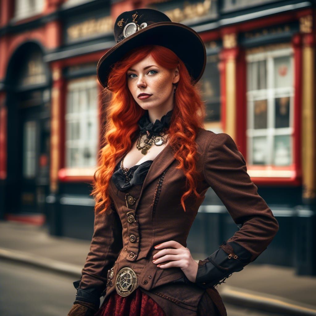 Steampunk Streetwalker in Victorian London