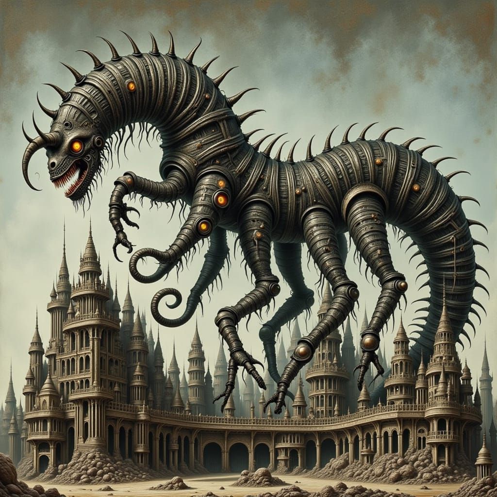 Gigeresque Demon Spawns from Derelict Space Station