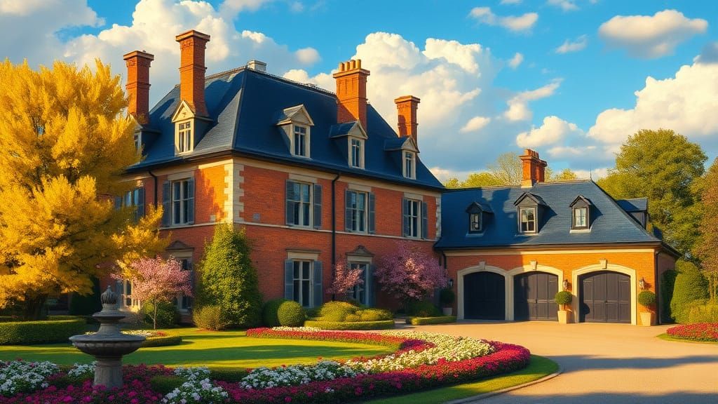 Grand Chateau in Golden Afternoon Light