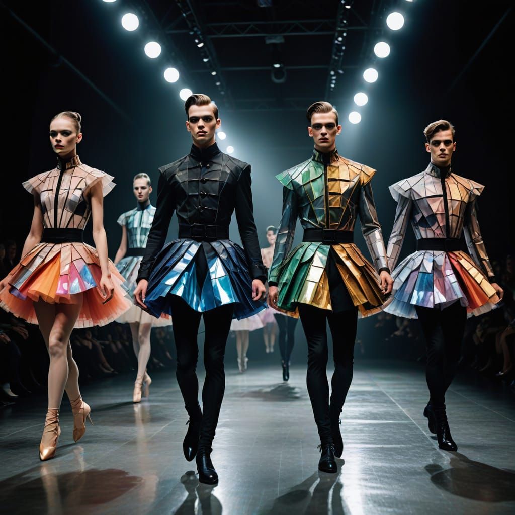 Ethereal Male Ballet Dancers Strut High-Fashion Editorial St...