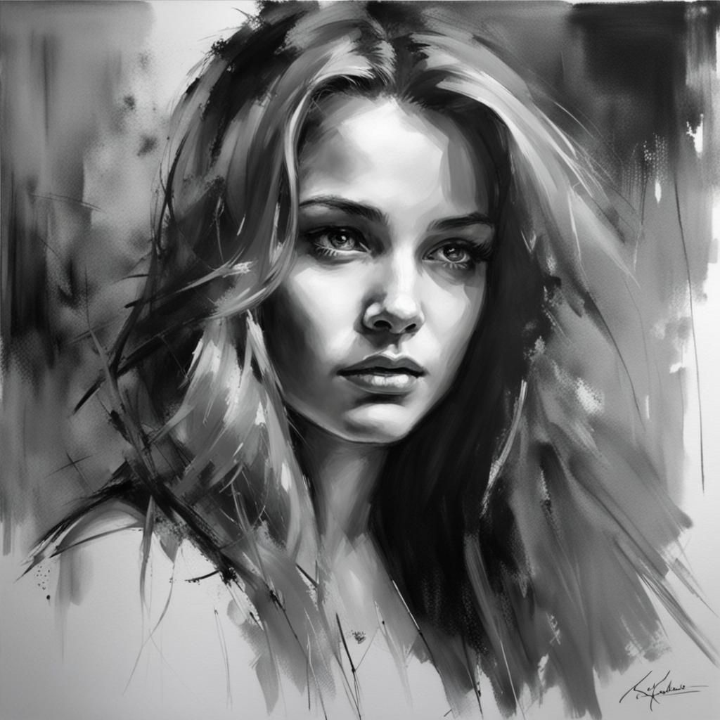 Charcoal Drawing of a Woman in London