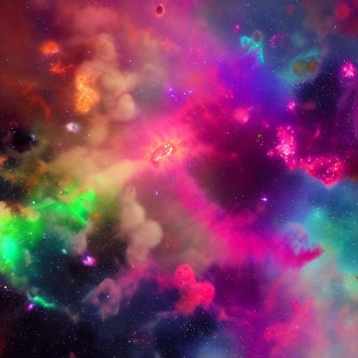 Tie Dye Nebula in Detailed Matte Painting
