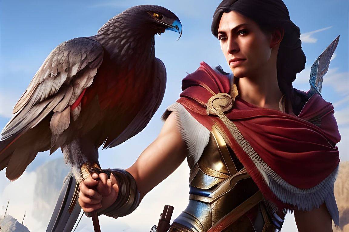 Kassandra and Ikaros: Detailed Assassin's Creed Portrait